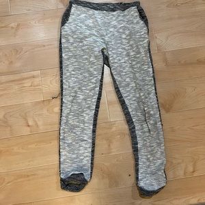 Heathered grey two tone sweatpants.